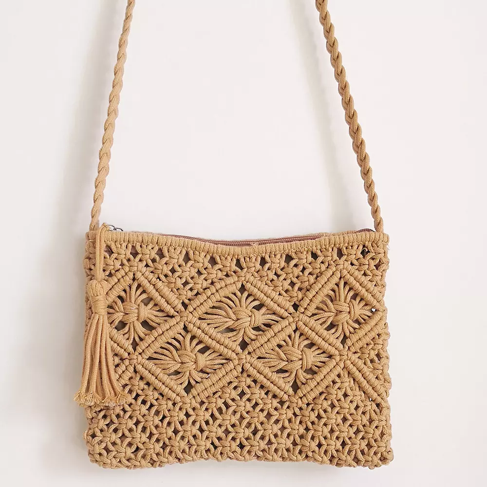 Stylish and Colorful Handmade Macrame Cotton Mobile Bag by Kaahira